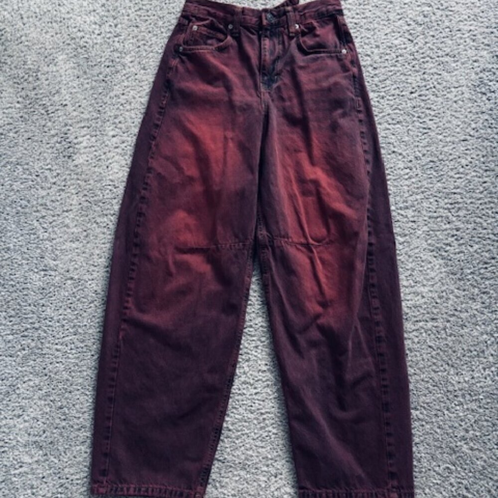 BDG Red Tint Logan Cinch Back Boyfriend Jeans, size 27 - Picture 2 of 6